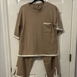 Zanzea Beige Knitwear Set NEW WITHOUT TAG Fits more like M/L